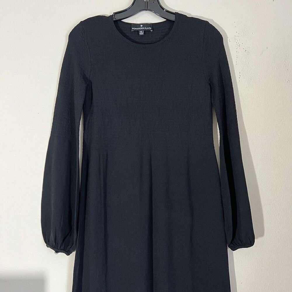 Pomander Place Tuckernuck Black Double Knit Lennox Sweater Maxi Dress XS NEW - Picture 8 of 9